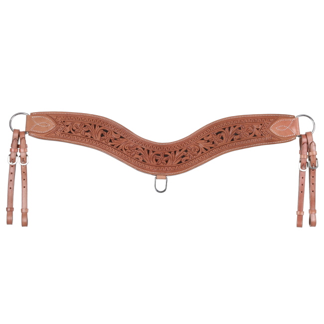 Showman Floral tooled leather tripping collar