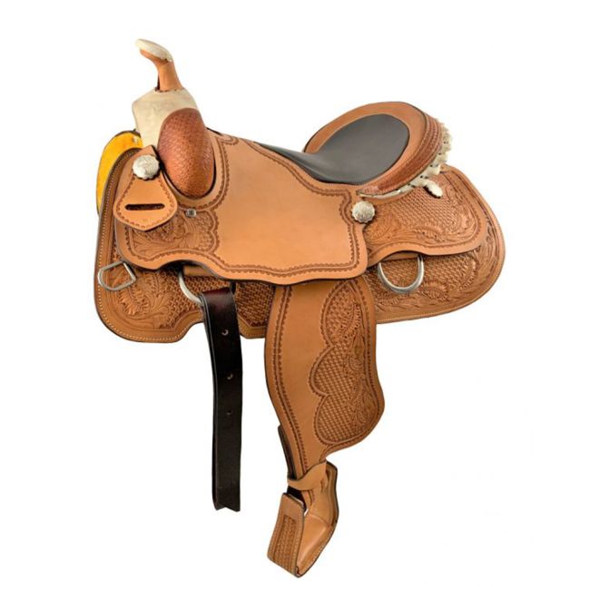 16" Roper Style Western saddle with Half Breed Argentina Cow Leather Seat