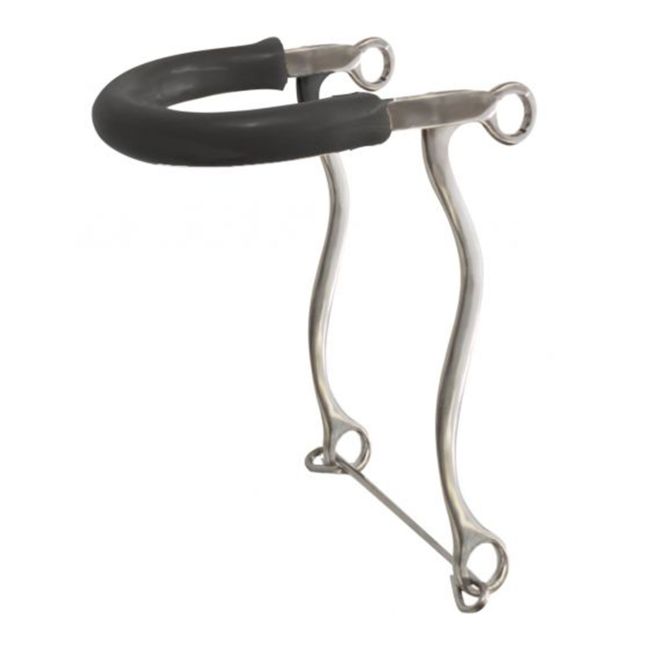 Showman stainless steel rubber nose hackamore with 8.5" cheeks