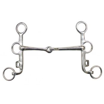 Showman Stainless steel Argentine Snaffle. 5" Broken Mouth