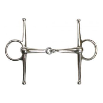 Showman stainless steel full cheek snaffle bit with 5" stainless steel broken mouth piece