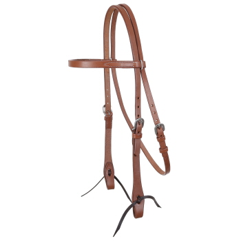 Showman Argentina Harness Cow Leather Browband Headstall with Tie Ends