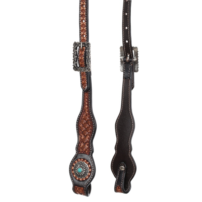 Showman Argentina Cow Leather Regal Loop One Ear Headstall #3