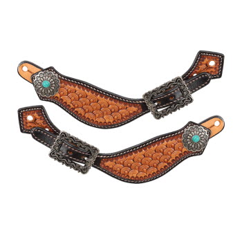 Showman Ladie's Argentina Cow Leather Regal Loop Spur Strap