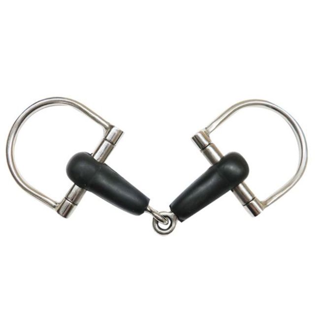 Showman Pony sized Stainless steel 4.5" rubber mouth D ring snaffle bit