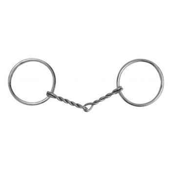 Showman Chrome plated O-ring horse bit with 3" ring cheeks. Chrome plated 5" twisted broken mouth piece