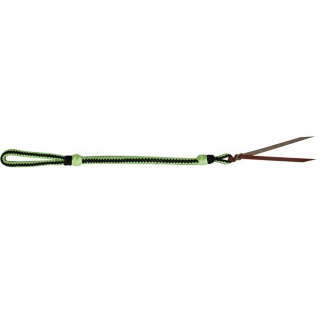 Showman Two Tone Braided Nylon Quirt with Leather Popper #7