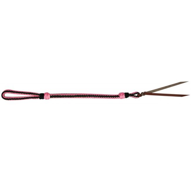 Showman Two Tone Braided Nylon Quirt with Leather Popper #10