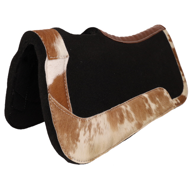 Showman 24" x 24" Contoured Felt Pad with Cowhide Wear Leathers #2