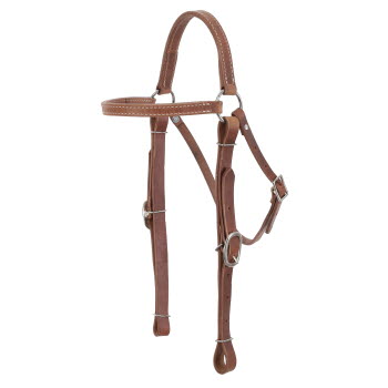 Showman Argentina Cow leather headstall with double buckle cheeks