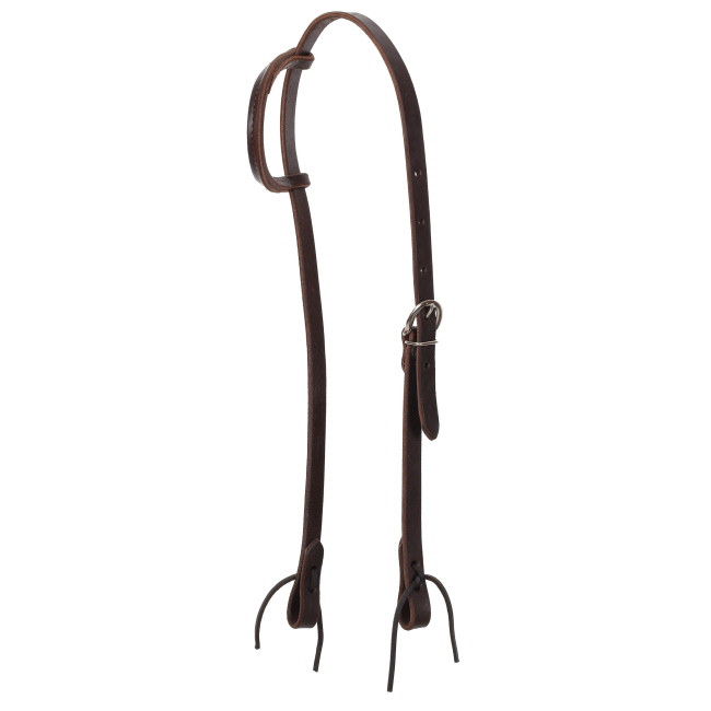 Dark Oiled Premium Harness Leather One Ear Headstall