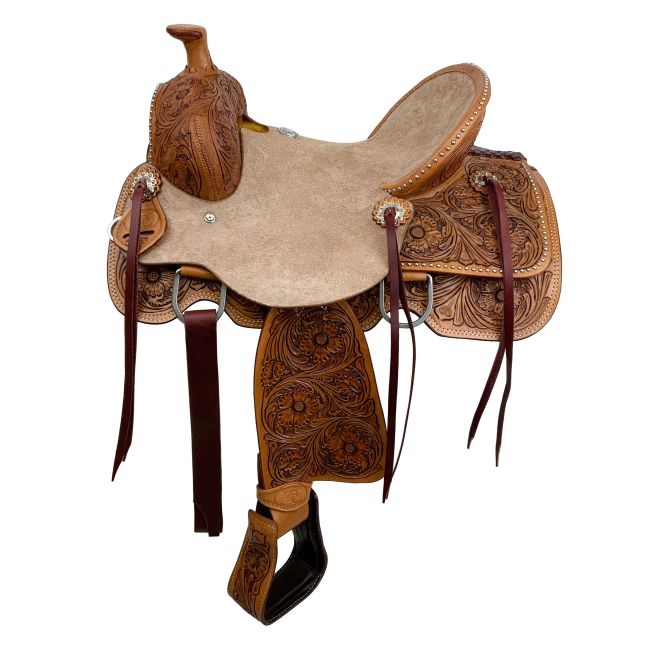 Double T Rustler's Rose Roper Style Saddle - 13 Inch
