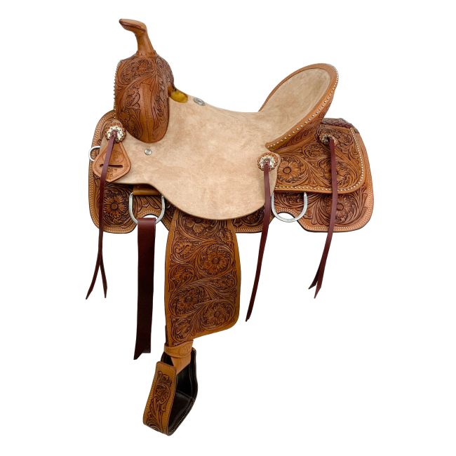 Double T Rustler's Rose Roper Style Saddle - 16 Inch