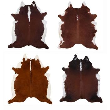 LG/XL Brazilian Hereford hair on cowhide rug. Measures approx. 42.5 - 50 square feet