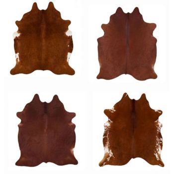 LG/XL Brazilian Solid Brown cowhide rugs. Measures approx. 42.5 - 50 square feet