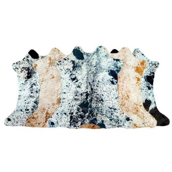 Mini Salt and Pepper Hair on Cowhide Rug - 7-9 Sq. Ft