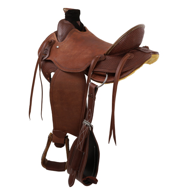 Showman Signature Series Roughout Wade Roper Saddle - 15, 16, 17 Inch #2