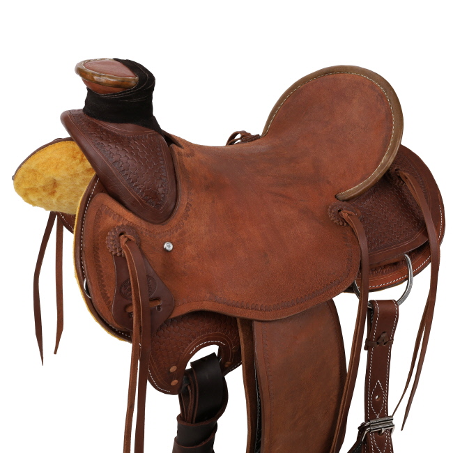 Showman Signature Series Roughout Wade Roper Saddle - 15, 16, 17 Inch #3