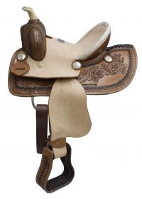 10" Double T Youth Barrel Style Saddle with Hard Seat