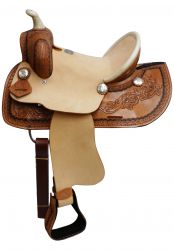 12" Double T Youth Barrel Style Saddle with Hard Seat