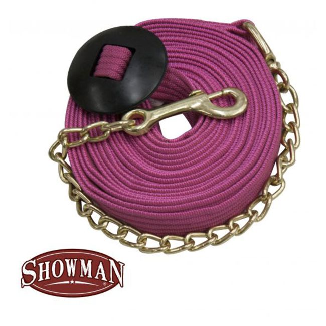 Showman 25' Flat Cotton Web Lunge Line with Brass Chain #5