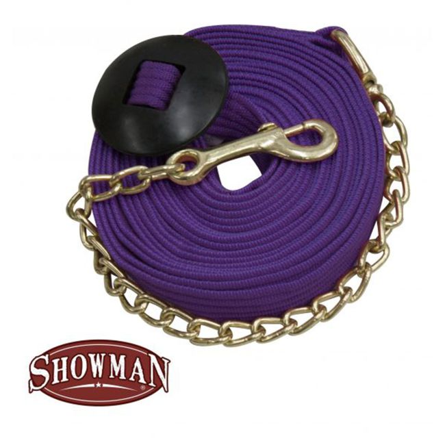 Showman 25' Flat Cotton Web Lunge Line with Brass Chain #6