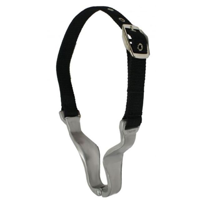 Showman Cribbing collar is constructed of aluminum with a nylon strap