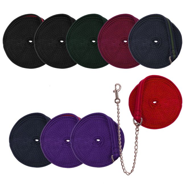 Showman Assorted 20' Web Cushion Lunge Line with Chain