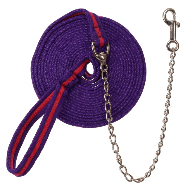 Showman Assorted 20' Web Cushion Lunge Line with Chain #11