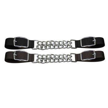 Showman Fully adjustable end double chain nylon curb chain. Adjusts 8.5" to 10.5"