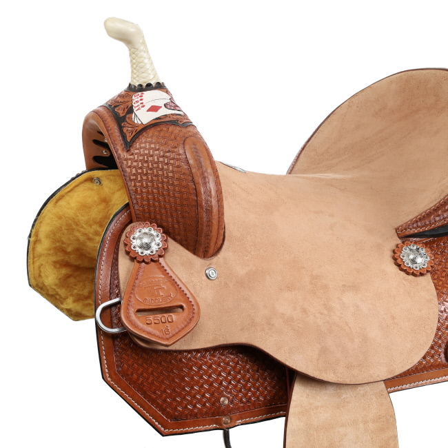 Double T Diamond Flush Barrel Style Saddle - 16 Inch #3