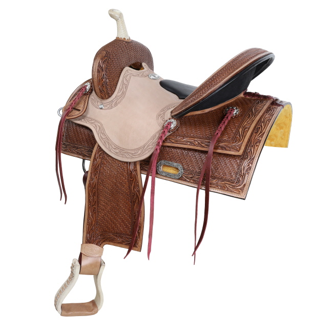 Double T Amber Gold Barrel Style Saddle - 15 Inch #2