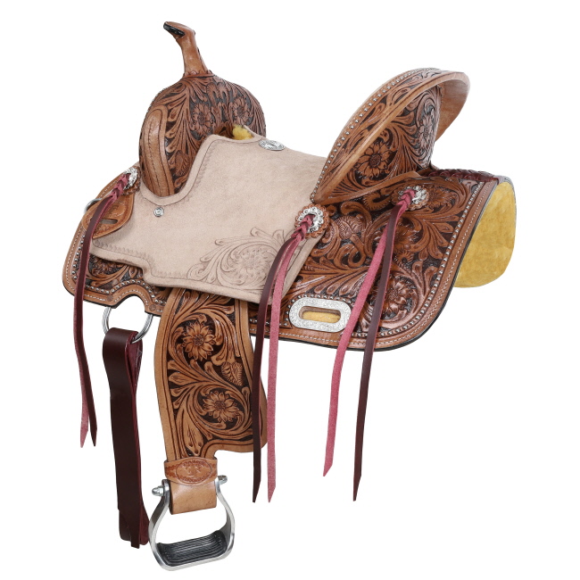 Double T Cactus Lily Barrel Style Saddle - 12 Inch #2