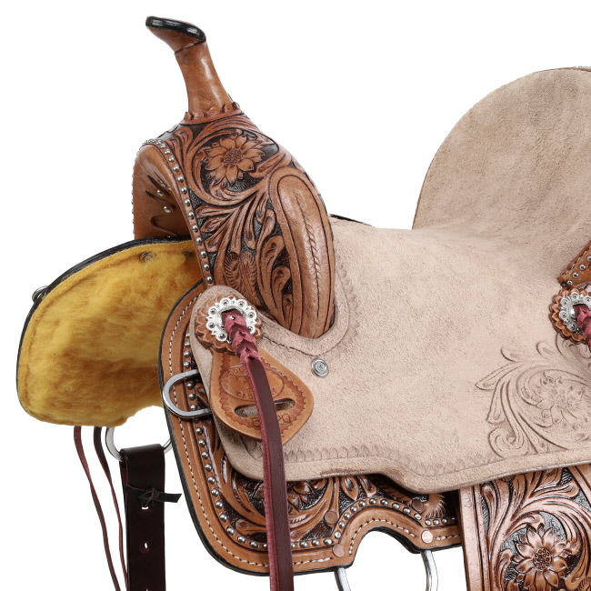 Double T Cactus Lily Barrel Style Saddle - 12 Inch #3