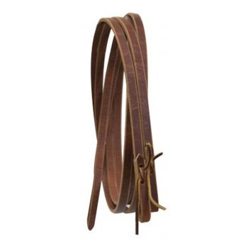 5/8" leather reins with water loop ends. 8 ft long. Made in USA