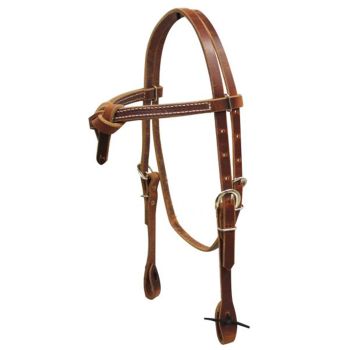 Futurity Knot Harness Leather Browband Headstall with Ties