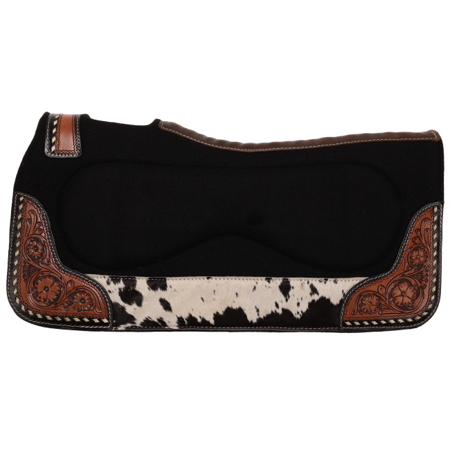 Showman 31" x 32" Bloomhide Contoured Black Felt Saddle Pad