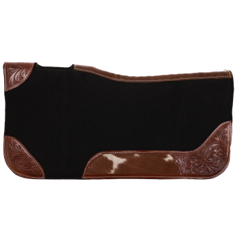 Showman 31" x 32" Blazing Hide Contoured Black Felt Saddle Pad