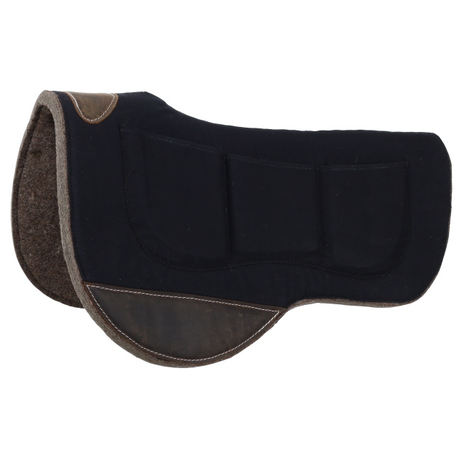 Showman 31" x 32" Contoured Shim Mohair Wool Bottom Barrel Saddle Pad #2