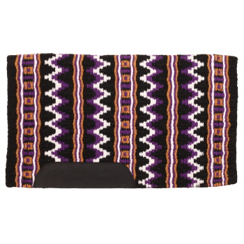 Showman 34" x 40" Heavy Weight Woven Wool, Single Ply Saddle Blanket - Purple and Orange