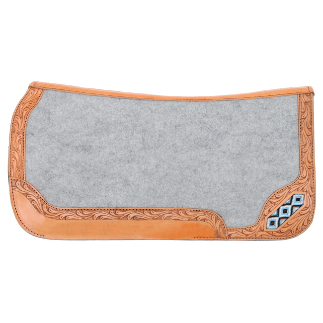 Showman 32" x 32" Contoured Felt Saddle Pad with Beaded Inlay