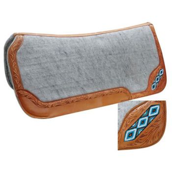 Showman 32" x 32" Contoured Felt Saddle Pad with Beaded Inlay