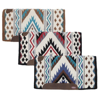 Showman 36" x 34" 100% Woven Wool Top Pad with Memory Felt Bottom - Navajo Diamond