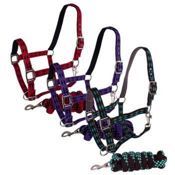 3-Ply Nylon Halter with Diamond Print Design and Lead