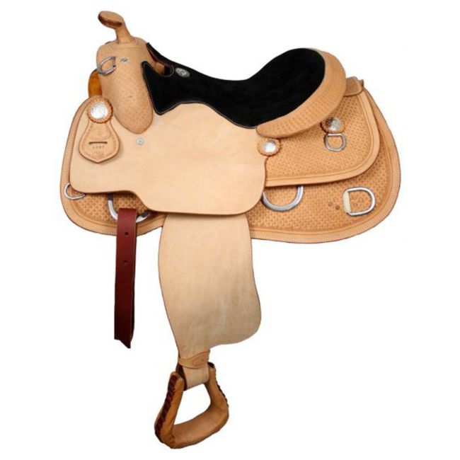 16", 17" Premium Leather Double T Training Saddle with Suede Leather Seat