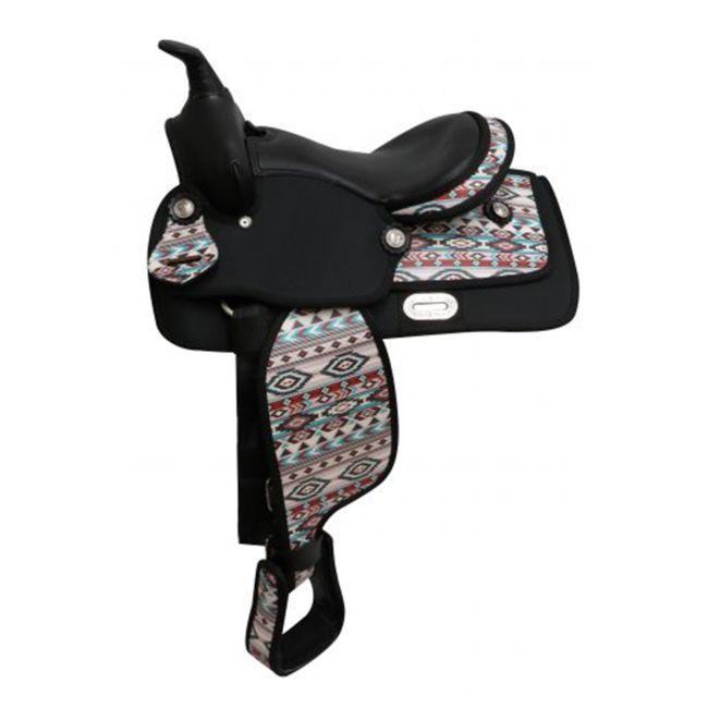 12" Synthetic Saddle with Navajo Print