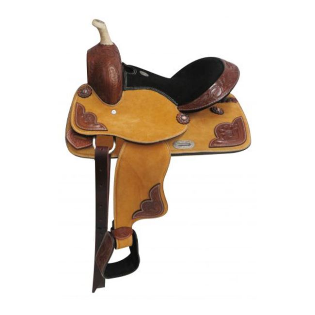 Double T Pony&#47;Youth Suede Leather Saddle - 13 Inch