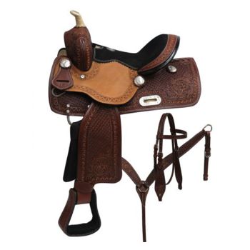 Double T Youth Barrel Style Saddle Set with Tooling - 12 Inch