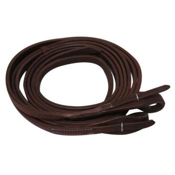 Showman 8ft X 1/2" Oiled harness leather split reins with quick change bit loops