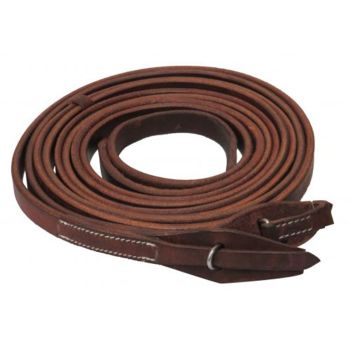 Showman 8ft X 3/4" Oiled harness leather split reins with quick change bit loops